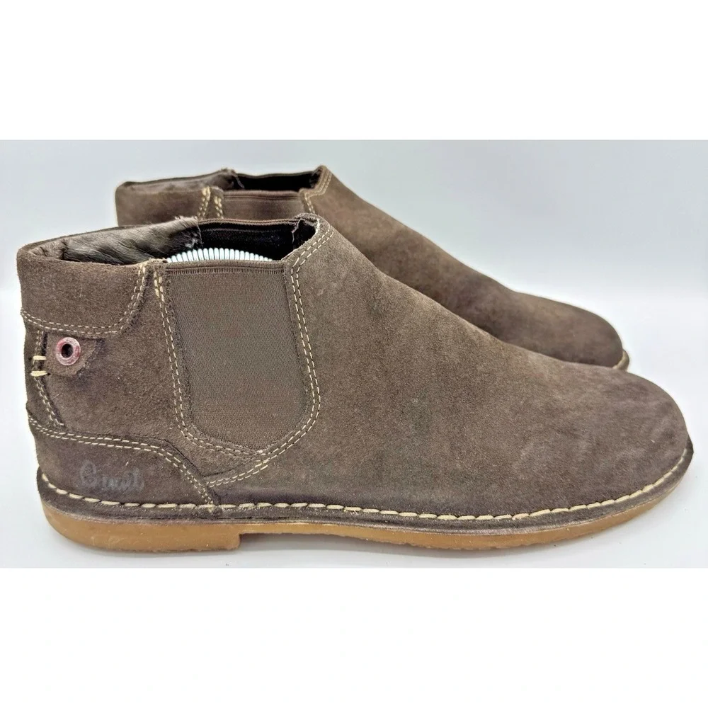 Georgia Boot Giant Chelsea Boots Mens 9.5 Brown Suede Slip On Casual Work